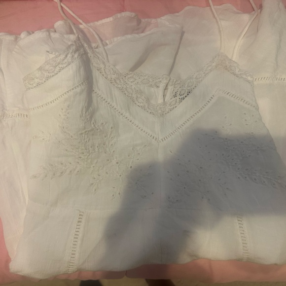Zara White SHORT EMBROIDERED DRESS - size XS - Picture 10 of 10